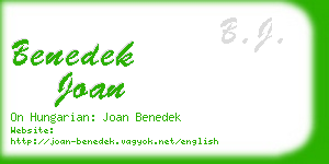 benedek joan business card